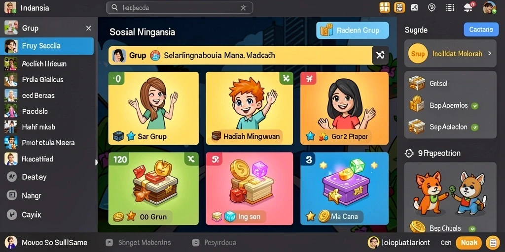 Fitur sosial yang memungkinkan interaksi antar pemain.